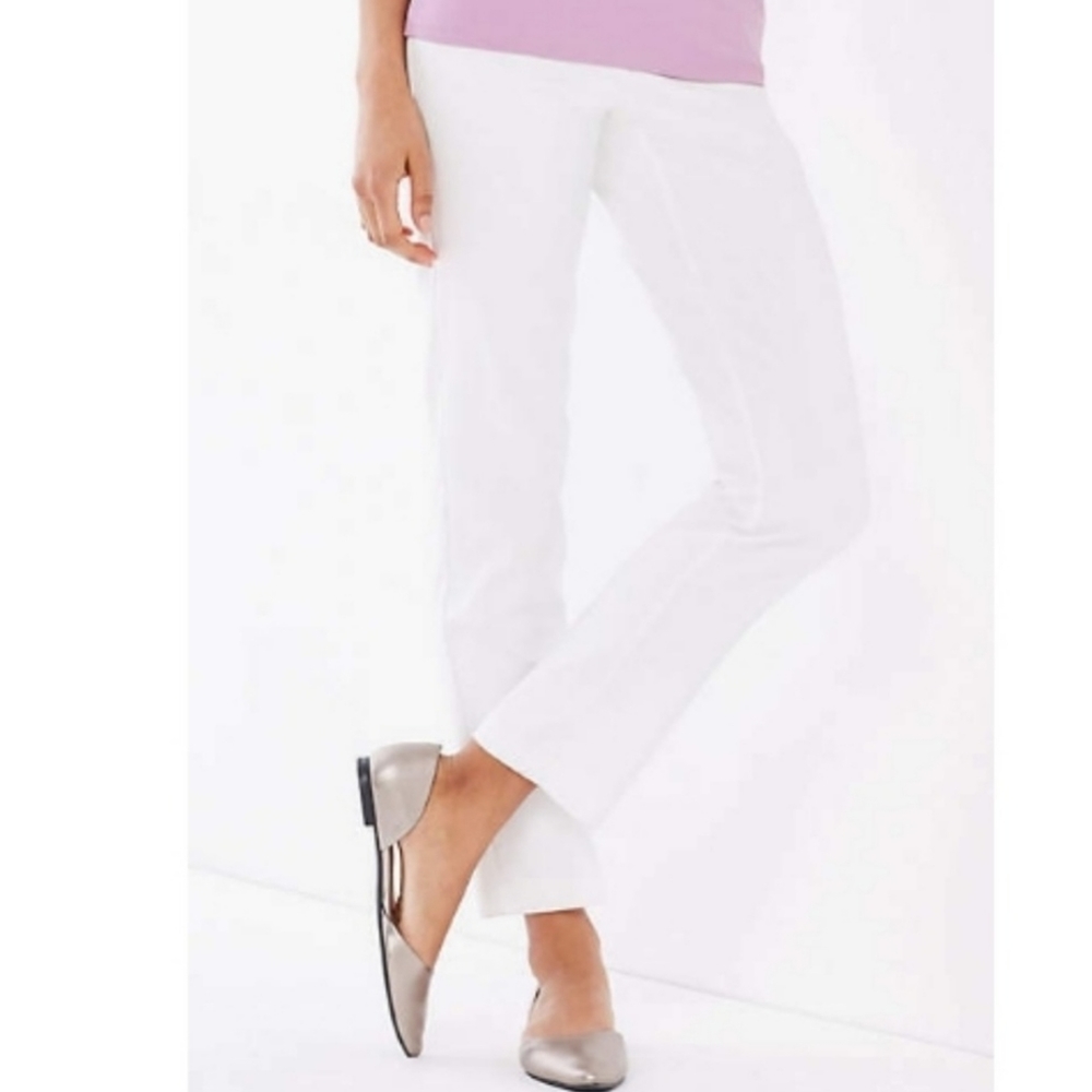 J.Jill Essential cotton-stretch white pants